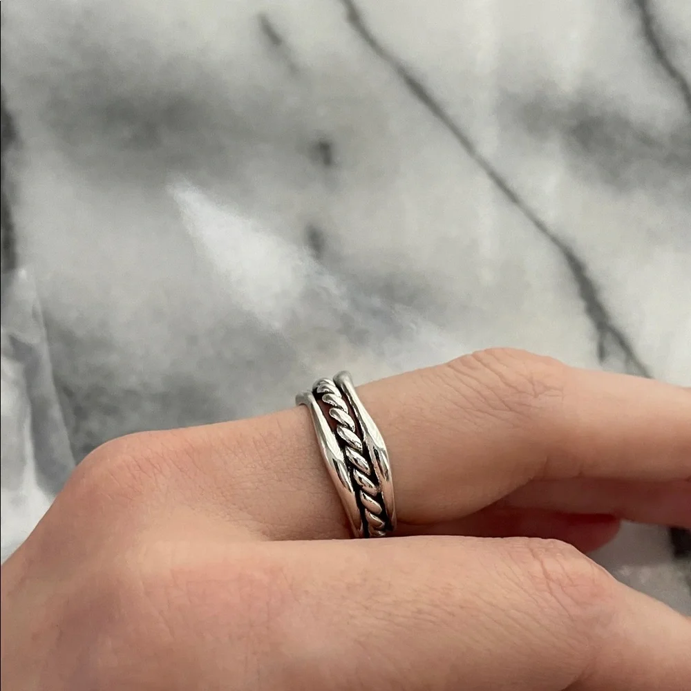 925 sterling Silver Twisted rope Ring